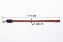 Load image into Gallery viewer, Personalized leather camera wrist strap with camera